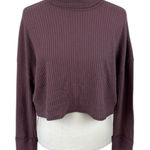 Wild Fable  Purple Turtleneck Cropped Lightweight Sweater Size M Photo 0