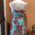 Guess  Womens Aqua Floral Walk Through Spaghetti Strap Romper Size: 6 Photo 5