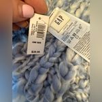 Gap Blue And White Chunky Knit Scarf With Fringe Tassels NWT Photo 1