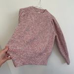 A New Day Puff Sleeve Crewneck Pullover Sweater Pink White Multi Chunky Knit XXL Photo 8
