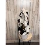 Cow Print Sherpa Vest XXL Zip Front Cozy Fleece Western Sleeveless Jacket NWT White Photo 4