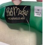 Bob Mackie  Wearable Art Top 1X Embellished‎ Rhinestone 3/4 Sleeve Mint Green Photo 2