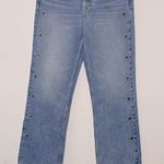RE/DONE Redone Denim '70s Loose Flare Leg Jeans Indigo Stud Photo 6