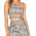 Lovers + Friends Lovers + Friends Houndstooth Julie Faux Wrap Checkered Mini Skirt Size L NWT Photo 0