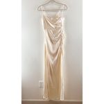 Shona joy La Lune Ruched Side Slit Maxi Formal Slip l Dress Gown Cream 4 Photo 4