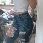 American Eagle Outfitters ripped high waisted jeans Blue Size 10 Photo 0