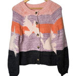 Maeve Anthropologie Birdie Cardigan Sweater Wool Blend Cottage Women Size XS Photo 0