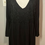 Torrid ‎ Super Soft Knit babydoll lace bell sleeve bohemian v neck black top size Photo 0