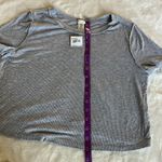 Bozzolo Gray Crop T-Shirt with Crew Neck and Short Sleeves Photo 4