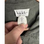 Nicole Miller  Linen Blend Button Up Olive Green Size Large Pockets Button Up Photo 8