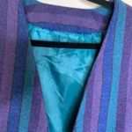 Vintage Striped Turquoise Purple Blue Wool Blazer Medium? Photo 7