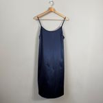 STAUD  Midi Slip Dress Women's Small Blue Cocktail Party Minimalist Satin NWOT Photo 2