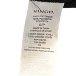 Vince Collared Long Sleeve Relaxed Shirt Dress Faux Leather Trim Black Small Photo 10