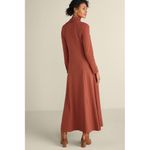 Soft Surroundings Maxi Dress Large Jackie Jersey Knit Turtleneck Boho Peasant Photo 7