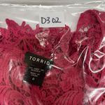 Torrid  Plus 0X Top Crochet Layering Cropped Scoop Neck Dark Pink Short Sleeve Photo 12