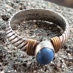 Vintage Sterling 12K Blue Kyanite Twisted Rope Ring size 8 Silver Photo 6