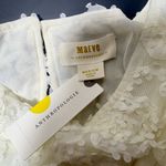 Maeve  by ANTHROPOLOGIE Ivory 3D Design Floral Top Photo 5