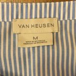 Van Heusen  top Size Medium Blue White Stripe Bell Sleeves V cut neck Bohemian Photo 1