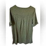Cinch Chico's ultimate tee size 1 Green Longer Length 3 Button V Neck Cotton Blend Photo 1