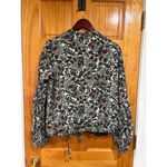 Free People Boho Floral Soft Printed Balloon Sleeve Bomber Jacket Size Medium Photo 4