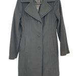 Anne Klein Black Women's Single-Breasted Long Wool Peacoat - Size Small Photo 0