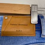 ZARA  Blue Distressed Raw Hem High Rise Skinny Jeans Womens 00 Zip Fly Classic Photo 5