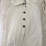 H&M White midi slit buckled skirt Photo 0