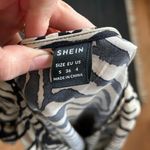 Zebra print v neck plunge blouse bodysuit Tan Photo 2