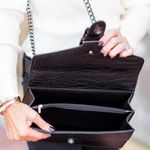 Gorgeous Vegan Crocodile Handbag Black Photo 4