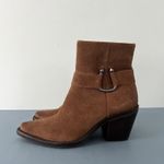 Antonio Melani Tabbie Oiled Suede Pecan Pie Brown Western Buckle Boots Photo 2