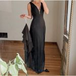 Zoey Grey New  Black Sleeveless Plunge Neck Gown Size 6 Photo 1