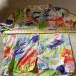 Ralph Lauren  Pajama Set Womens Floral Short Sleeve Button Down Shorts Loungewear Photo 5