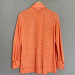 Vintage 70s Blouse Bright Orange Women's Square‎ Buttons Dagger Collar Shirt Top Photo 2