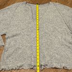 Free People  Small Gray Irresistible Wool Blend Fringe Oversized Pullover Sweater Photo 2