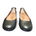 Sofft Metallic Leather Ballet Flats Womens 8.5 Olive Green Lace Up Comfort Photo 1