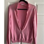 Gran Sasso Womens EU 48 Pink Zip Cardigan Sweater Made In Italy Preppy Size L Photo 1