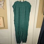 Maeve  Anthropologie Womens‎ Navy Green Geoscope Floral Belted Jumpsuit Small Photo 1