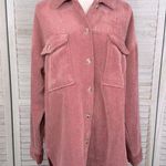 Forever 21 Oversized Wide Wale Corduroy Button Front Shacket Dusty Rose-Large Photo 0