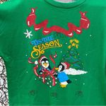 Vintage Ugly Christmas ‘tis the season tunic sweatshirt sleep shirt puff print Green Size L Photo 3