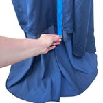 La Femme NWT  Scoop Laced A-Line Satin Embellished Evening Gown Navy Blue 00 Flaw Photo 11