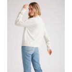 Quince mock neck cotton Pullover sweater in ivory NEW WOMENS LARGE Photo 5