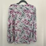 Torrid Size 1 Georgette Bow Tie Blouse Top Floral Print with Peonies Photo 9
