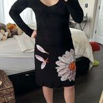 Desigual  Flower Embroidered 3D Longsleeve Vneck Dress Photo 7