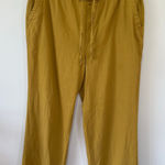 Old Navy  mustard yellow linen blend Pants wide leg size XL tall some wear Photo 0