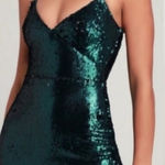 Lulus  Emerald Sequin Mini Dress‎ Photo 0