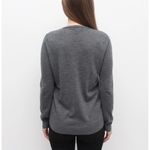 Burberry  Brit Merino Wool Charcoal Grey Embroidered Logo V- Neck Sweater Size S Photo 2