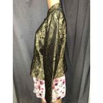 Metaphor Gold Black Brocade Asian style Jacket Mandarin Collar Womens XL Photo 4