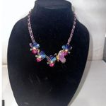 Betsey Johnson SPARKLING MULTICOLOR BEJEWELED FLORAL BUTTERFLY CHAIN NECKLACE Photo 8