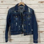 Black Label by C'Est Toi Distressed Denim Jean Jacket Photo 1