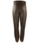 Abercrombie & Fitch 90's Straight Brown Faux Leather Ultra High Rise Pants Sz 27 Photo 2